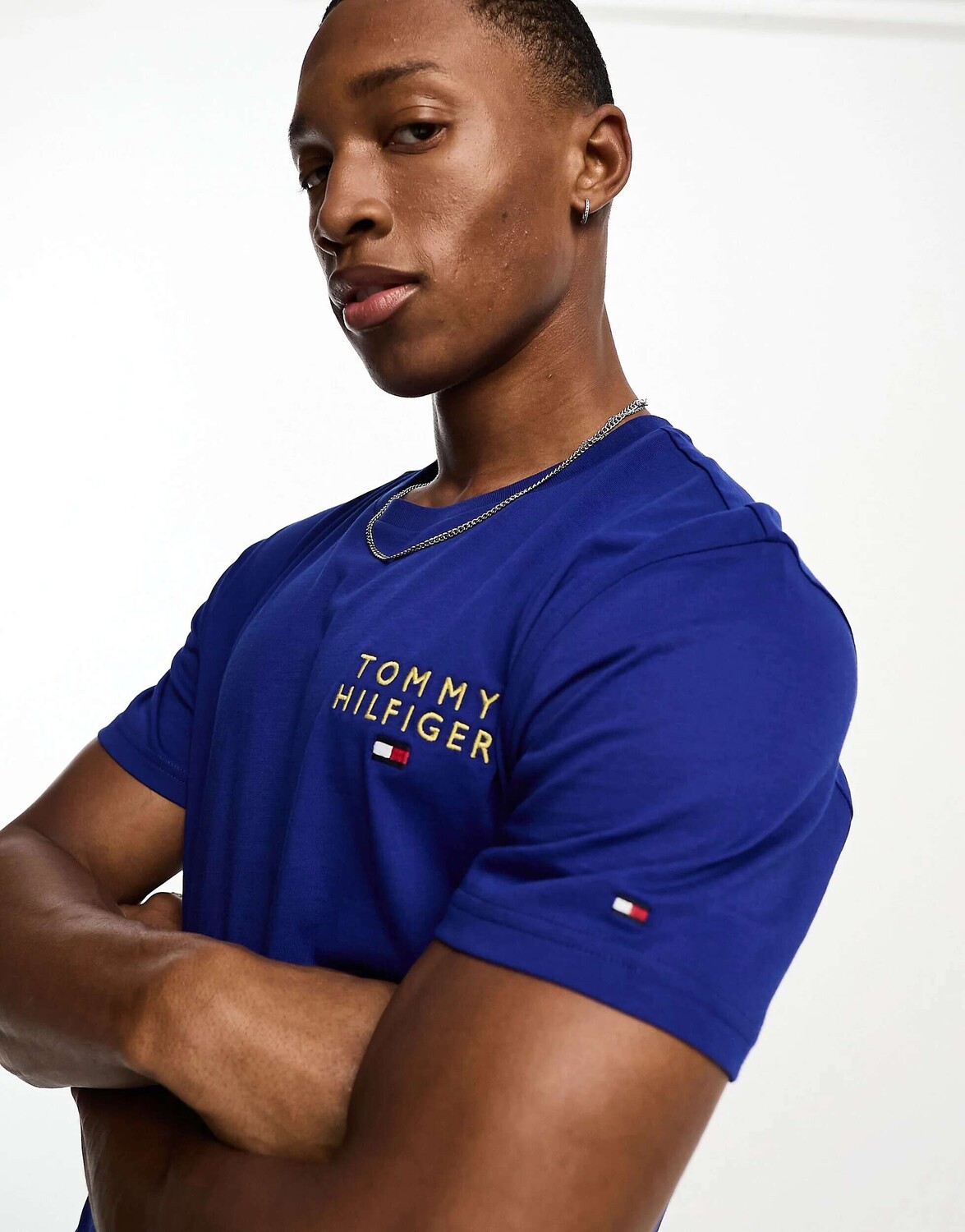 

Синяя футболка с логотипом Tommy Hilfiger, Синий