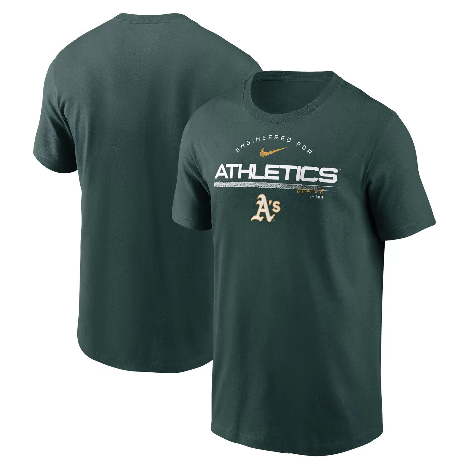 цена Мужская зеленая футболка Oakland Athletics Team Engineered Performance Nike