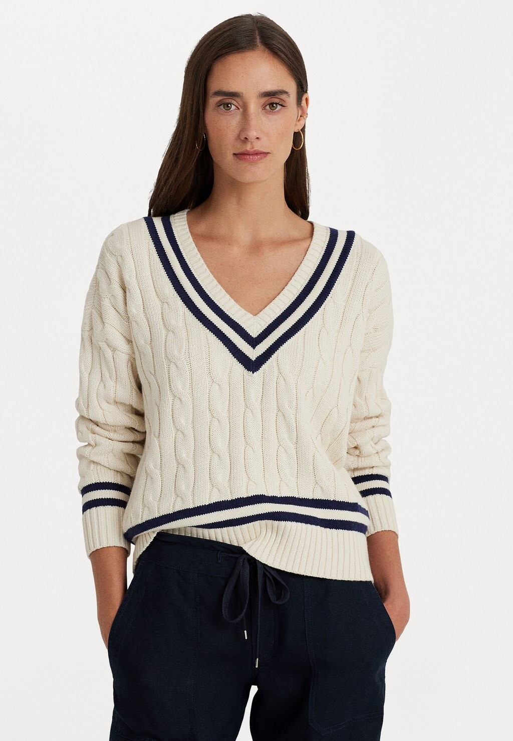 

Свитер Tedurph Long Sleeve Lauren Ralph Lauren, цвет mascarpone cream/refined navy