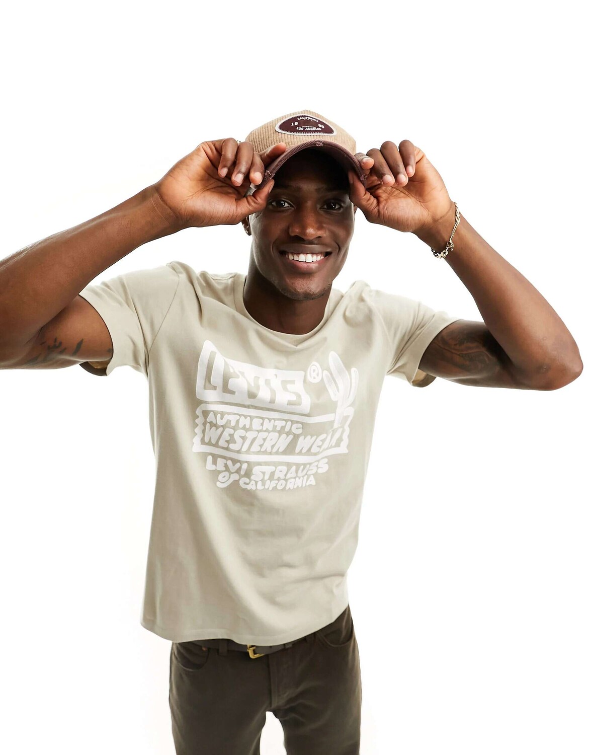 

Синяя футболка Levi's с логотипом кактуса, Синий