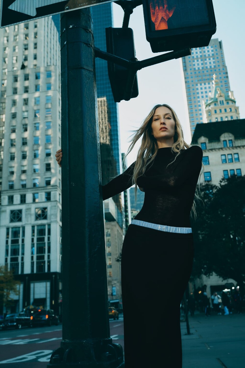 

Юбка-миди с двойной талияю ZARA, черный