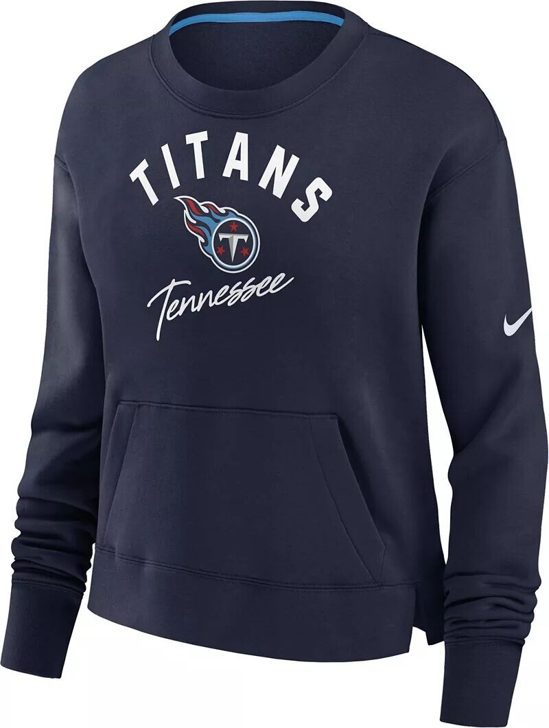 

Женские темно-синие укороченные кроссовки с высокими бедрами Nike Tennessee Titans Arch Team
