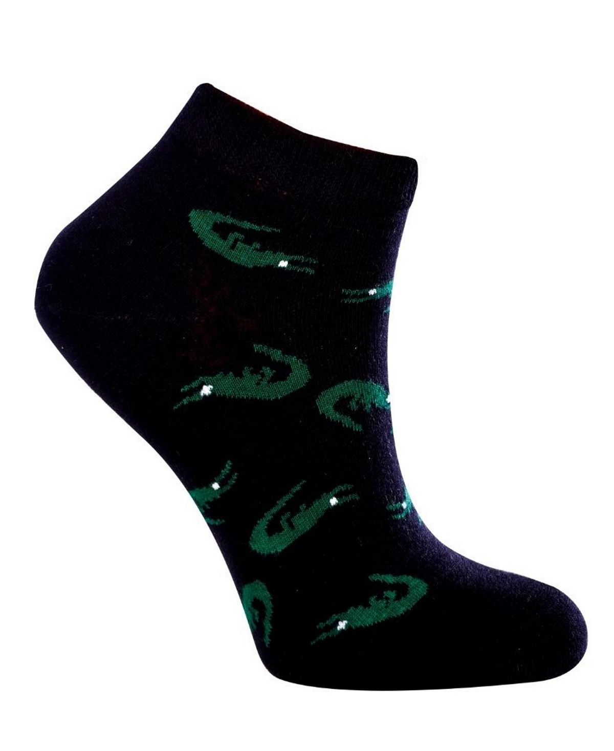 Новинка, женские носки до щиколотки из хлопка аллигатора с бесшовным мыском, 1 шт. Love Sock Company, черный