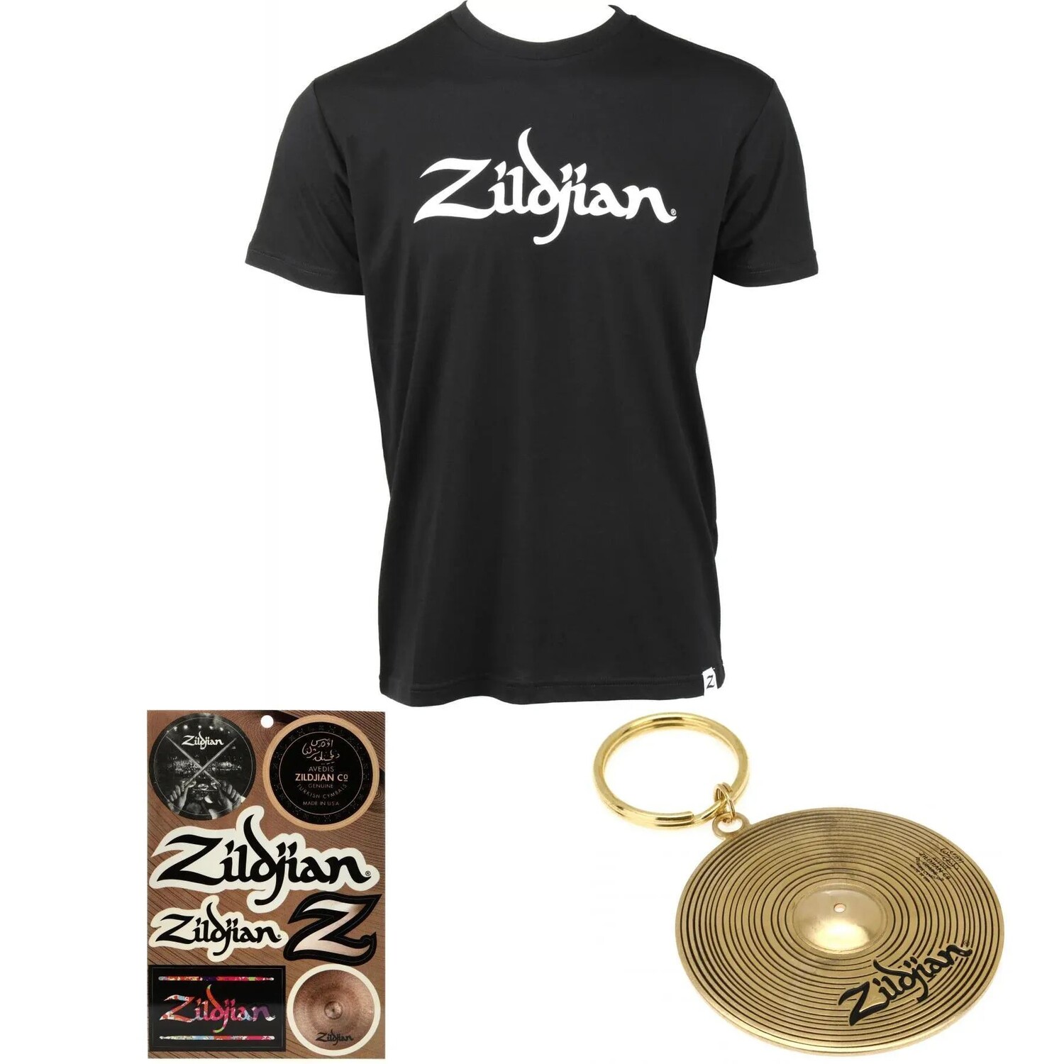 

Подарочный набор черных классических футболок с логотипом Zildjian — X-Large