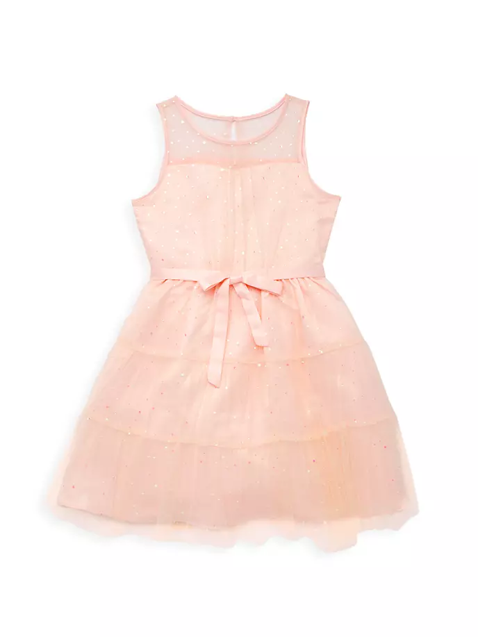 Блестящее сетчатое платье для маленьких девочек и девочек Blush By Us Angels, красный