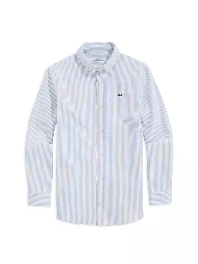 

Полосатая оксфордская рубашка для маленьких мальчиков и мальчиков Vineyard Vines, цвет ocean breeze