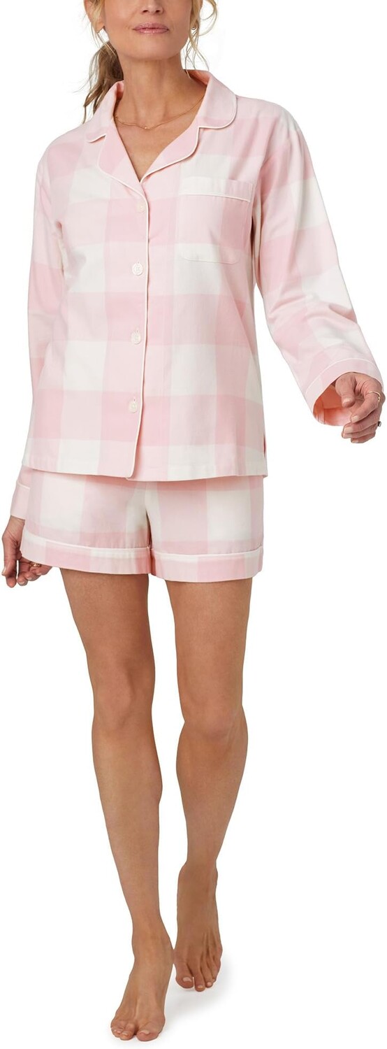 

Фланелевая короткая пижама с длинными рукавами Bedhead PJs, цвет Checking In