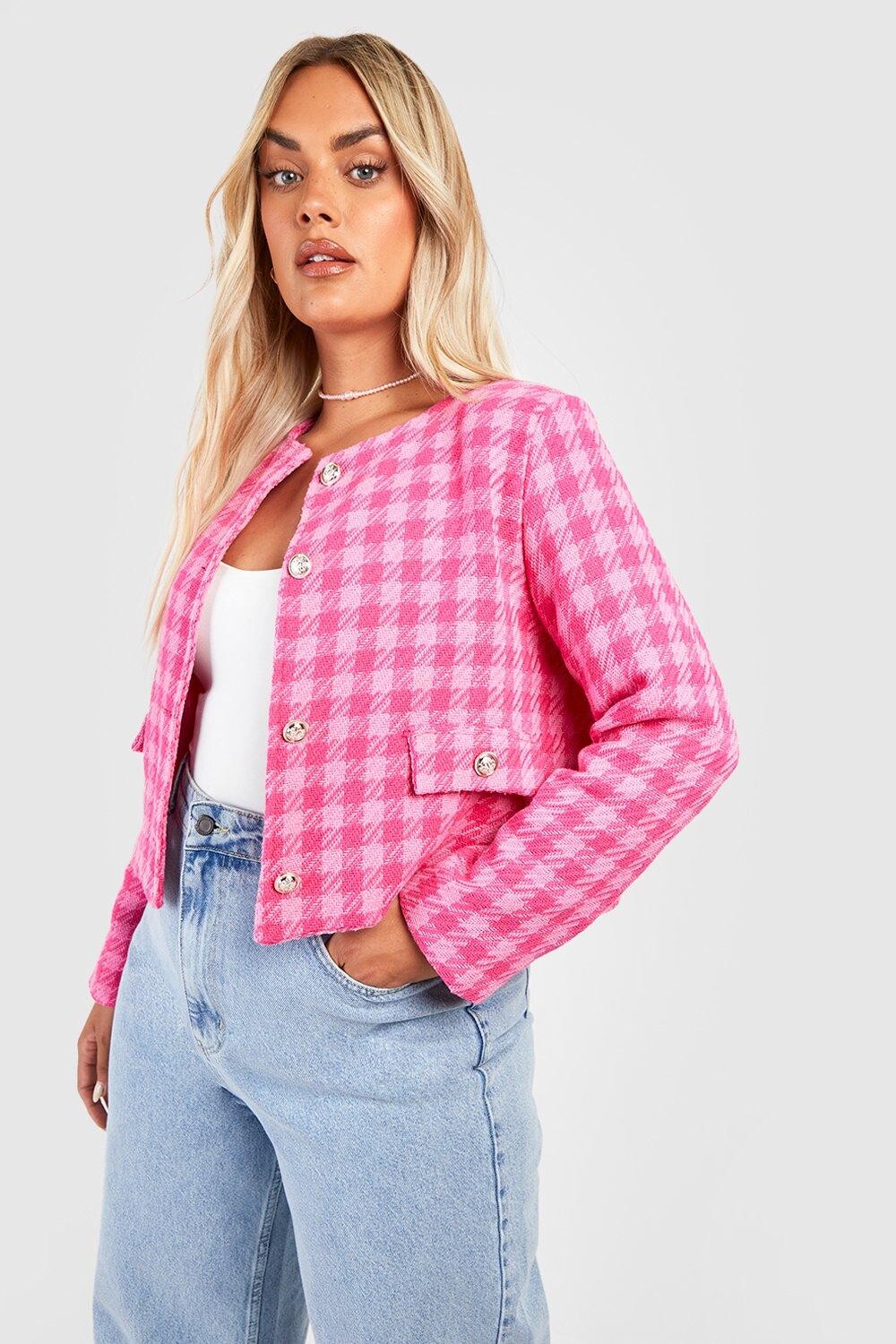 

Куртка из буклы с карманами Boohoo, розовый