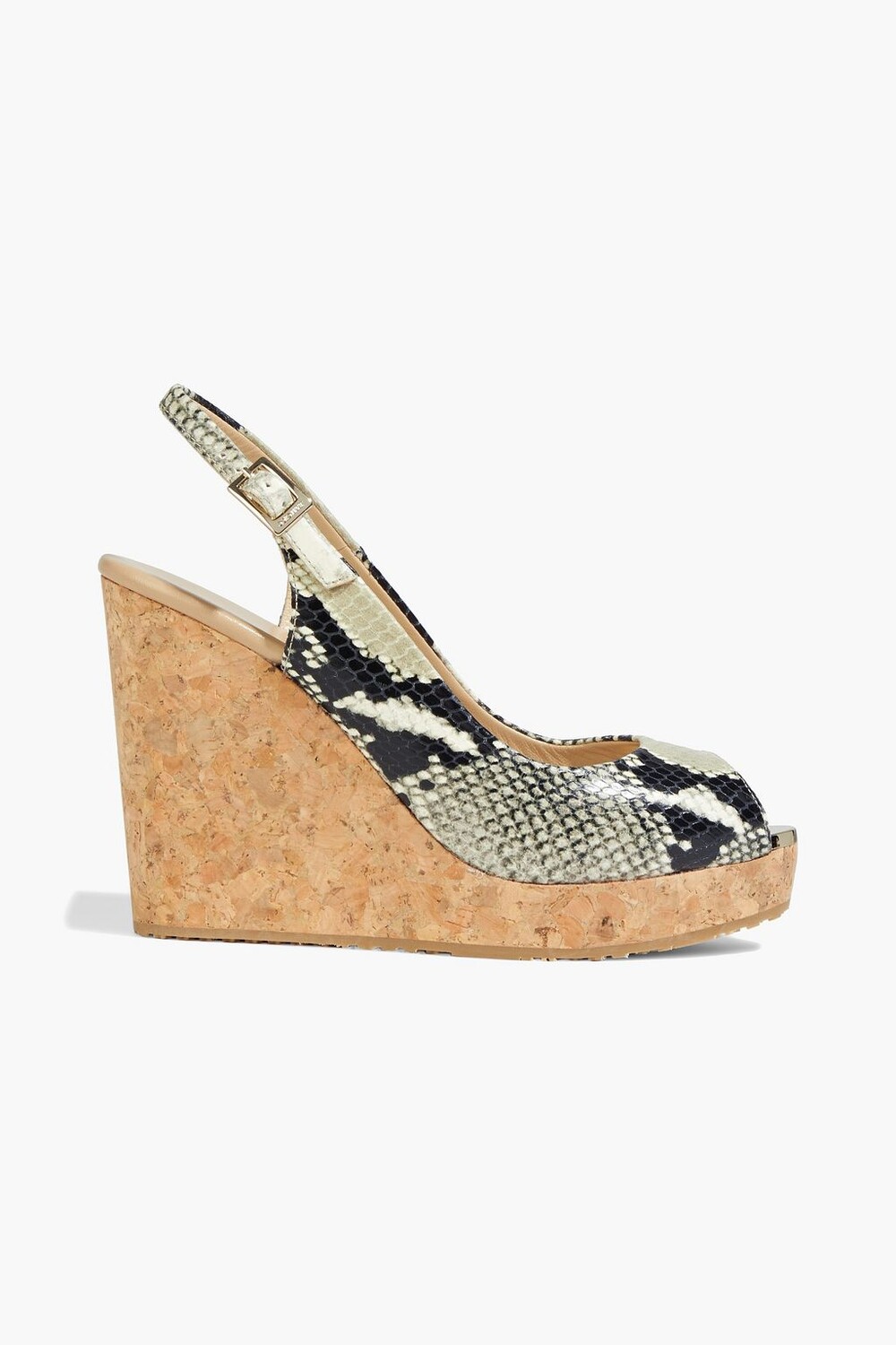 

Босоножки на танкетке со змеиным эффектом JIMMY CHOO, животный принт