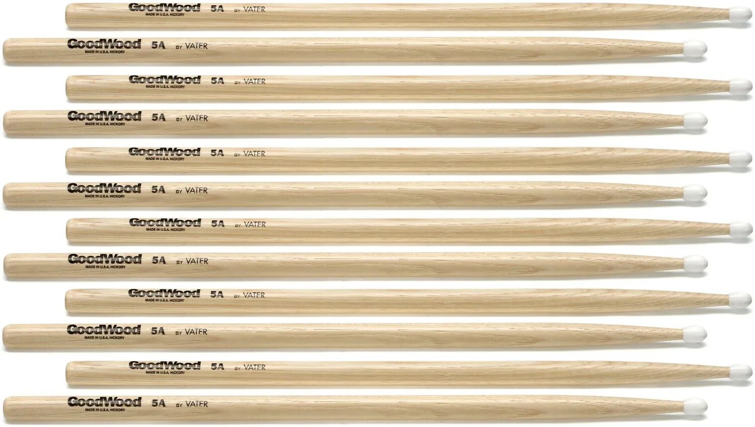 

Барабанные палочки Goodwood US Hickory, 6 пар, 5A, нейлоновый наконечник