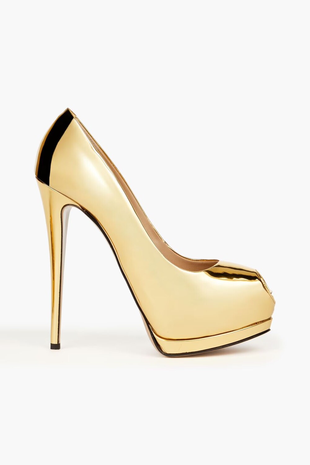 

Туфли Sharon 105 на платформе из искусственной зеркальной кожи Giuseppe Zanotti, золото