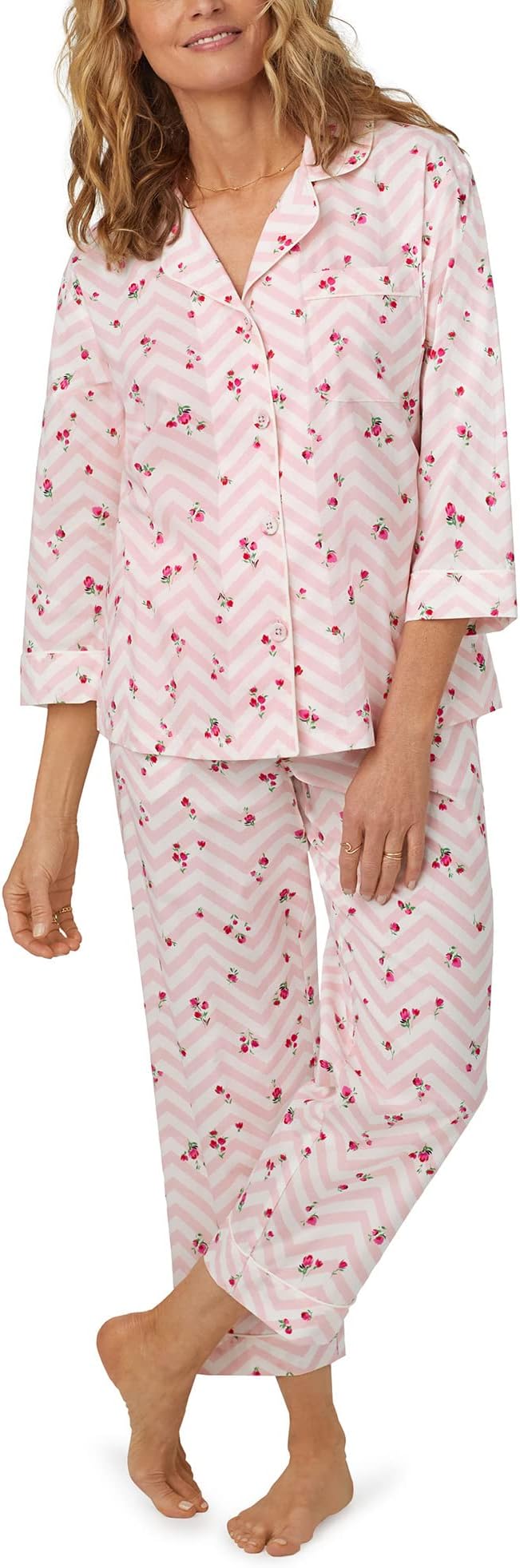 Укороченный пижамный комплект с рукавами 3/4 Bedhead PJs, цвет Josephine