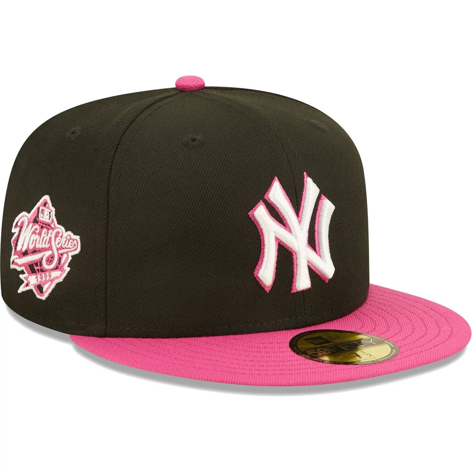 

Мужская облегающая шляпа New Era черного/розового цвета New York Yankees 1999 World Series Champions Passion 59FIFTY