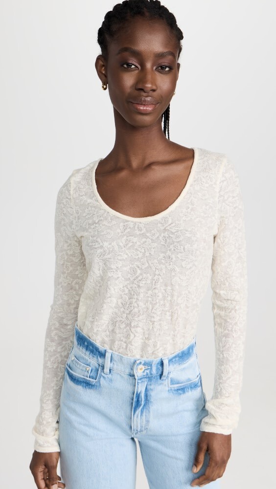 

Рубашка Vince Stretch Leaf Scoop Neck