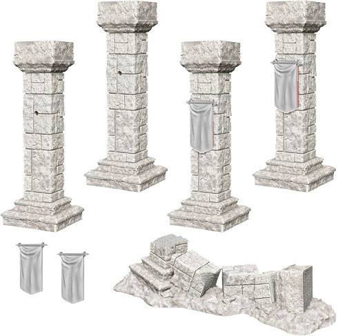 

Миниатюра WizKids/NECA Wizkids Deep Cuts Unpainted Minis: W11 Pillars & Banners (Backrooms Sale)