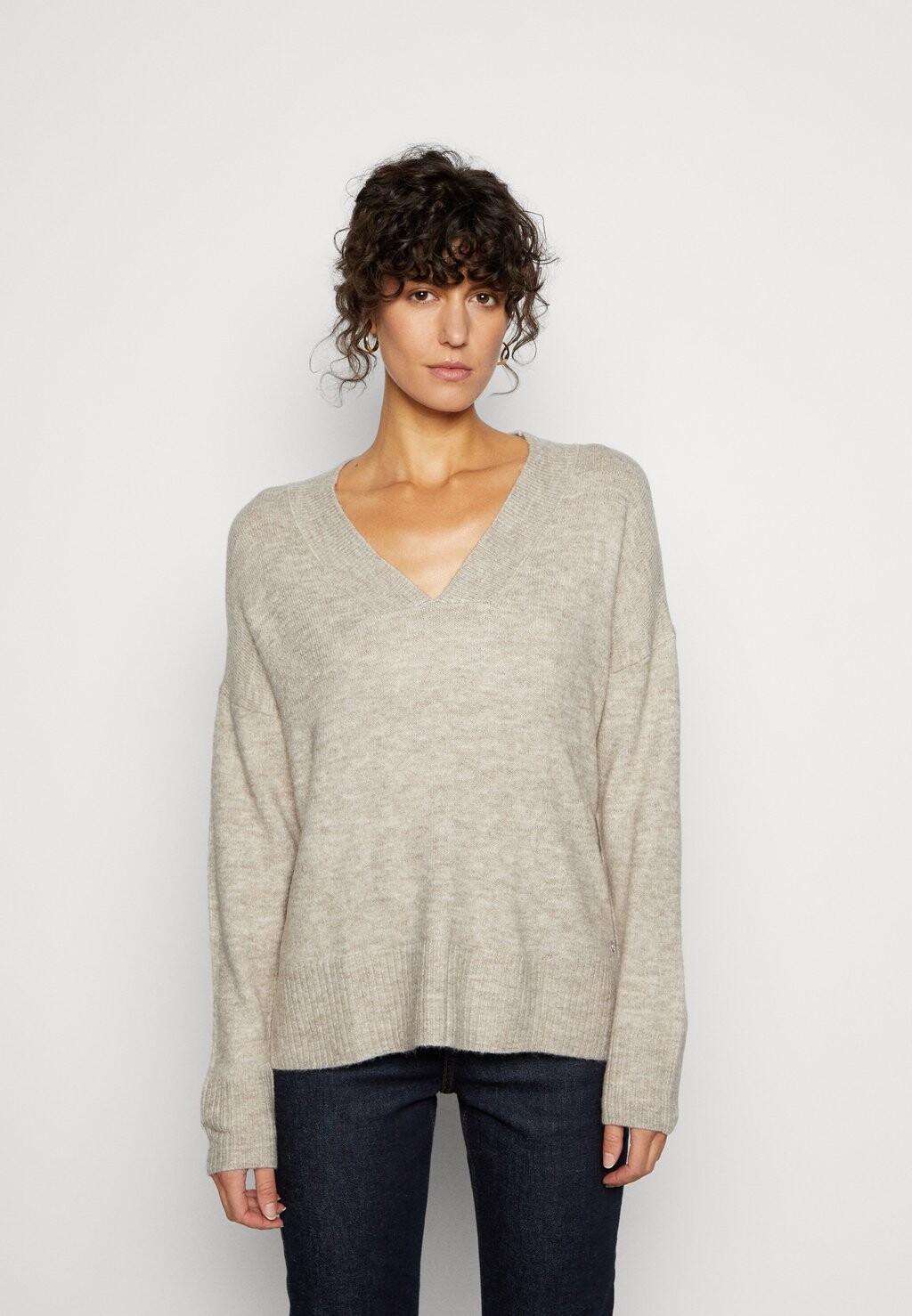 

Свитшот TOM TAILOR DENIM COSY V-NECK, цвет cloud grey