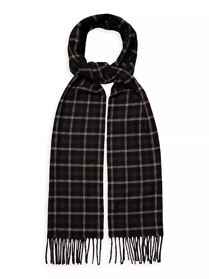 

Шерстяной шарф в клетку Eton, цвет dark brown