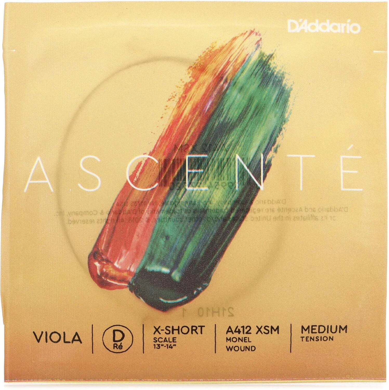 

D'Addario A412 XSM Ascente Viola D Струна D — очень короткая мензура, среднее натяжение