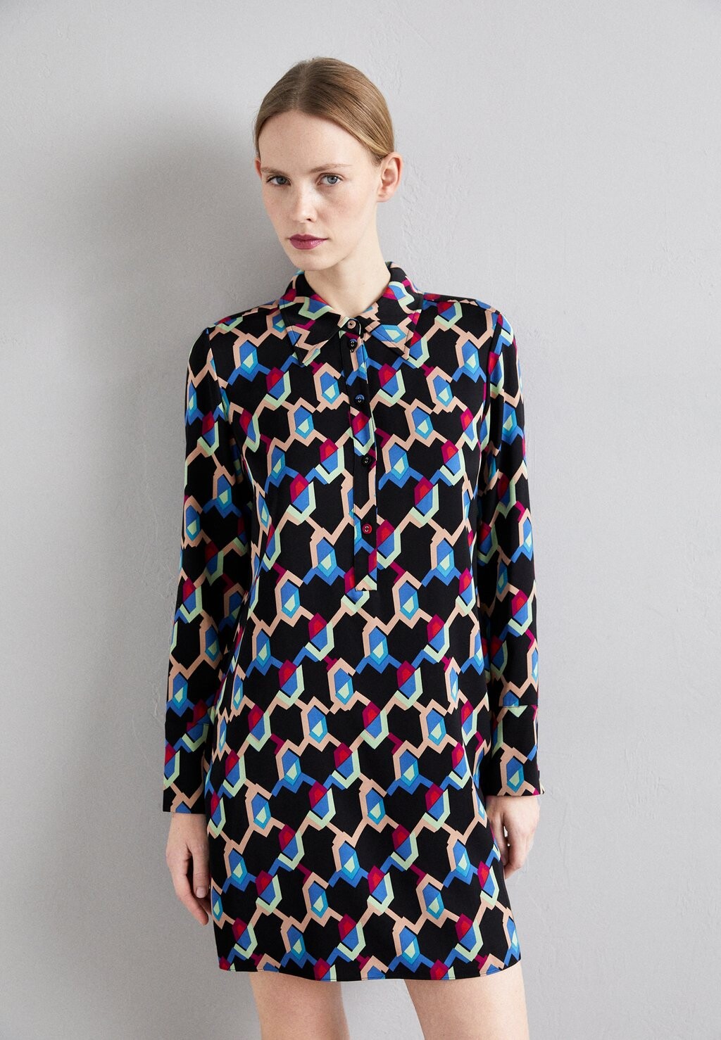 

Платье-рубашка Tamina Dress Diane von Furstenberg, цвет geo illusion med
