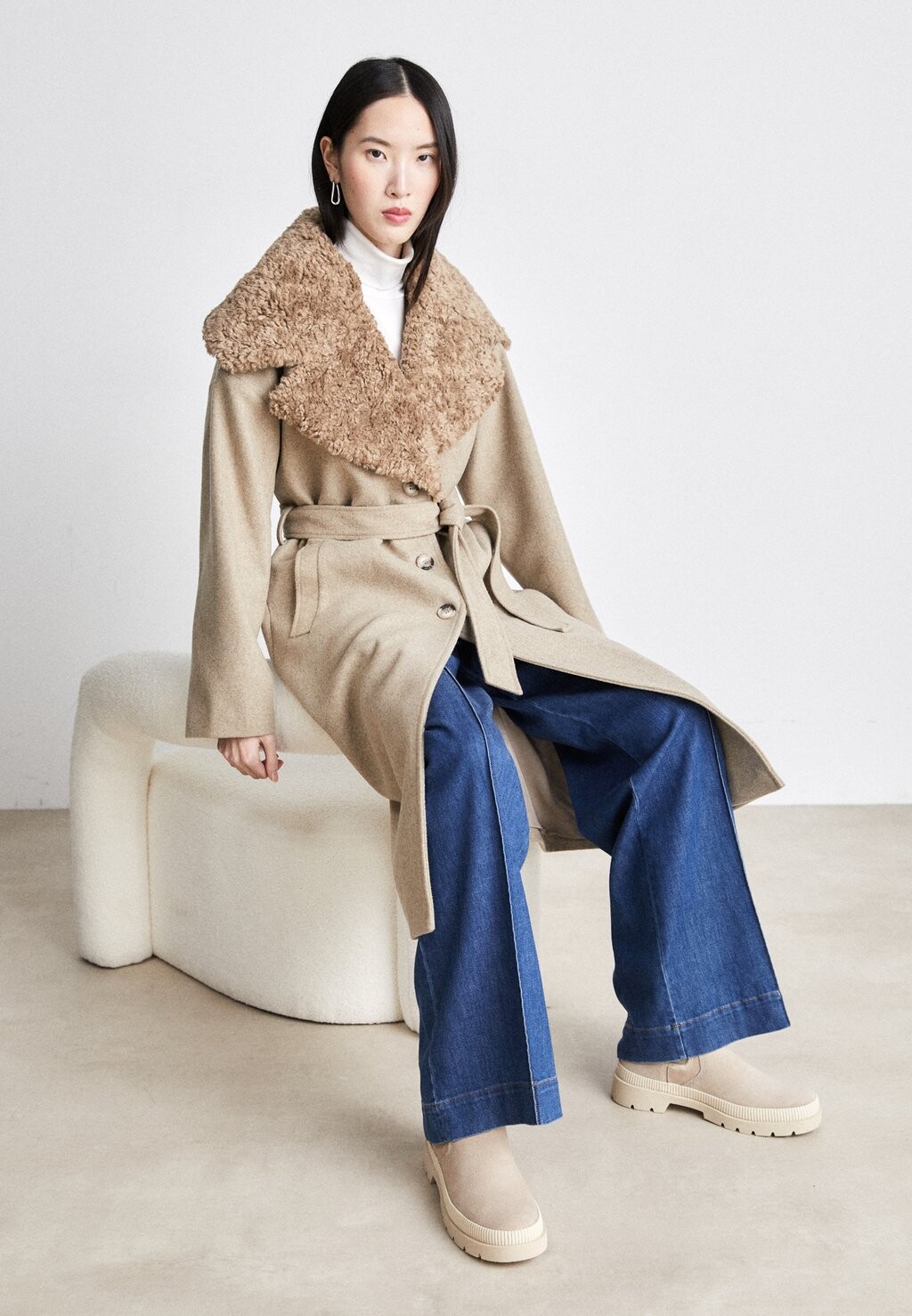 

Классическое пальто DURIO JEZZA COAT Bruuns Bazaar, бежевый