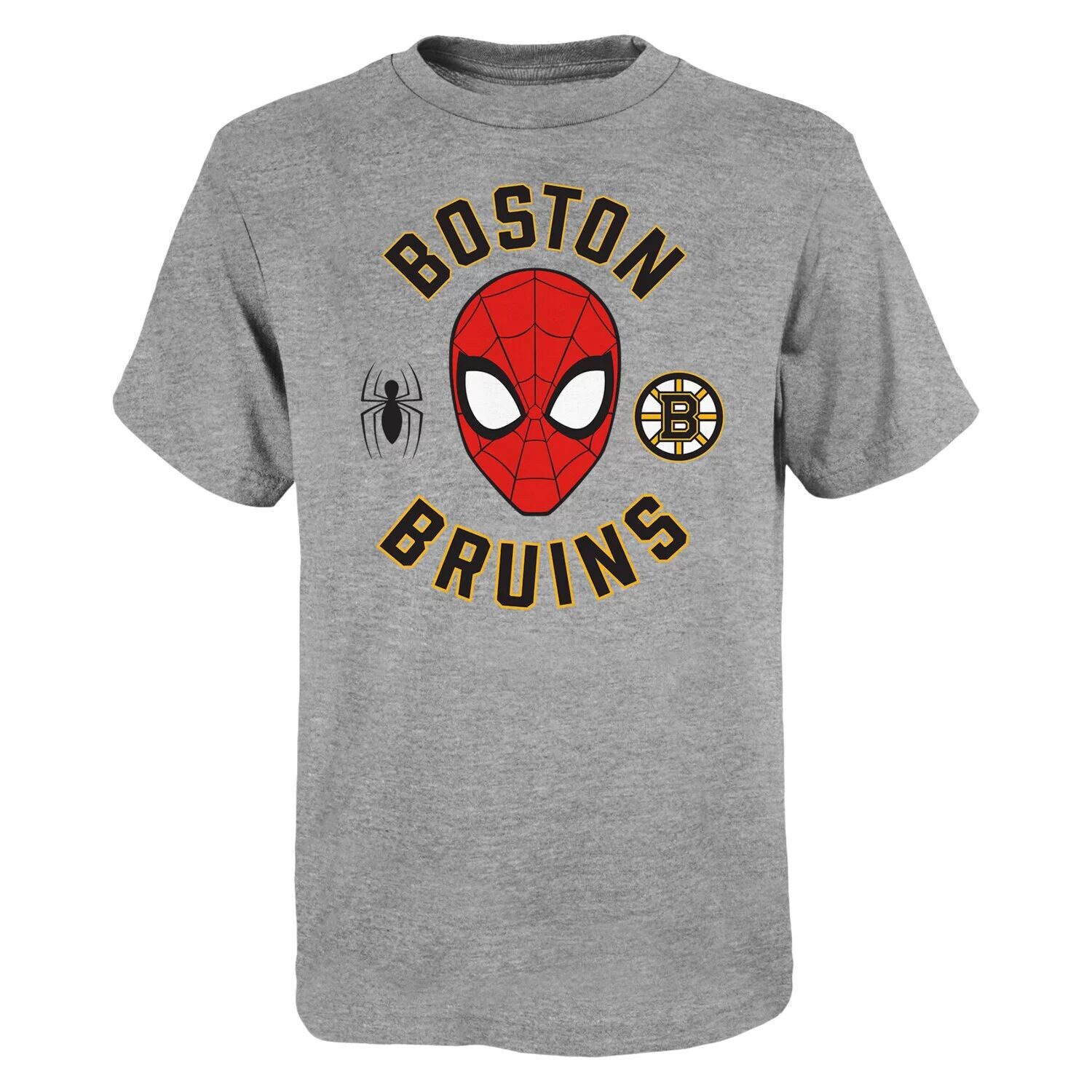 

Молодежная футболка Heather Grey Boston Bruins Mighty Spidey Marvel Outerstuff