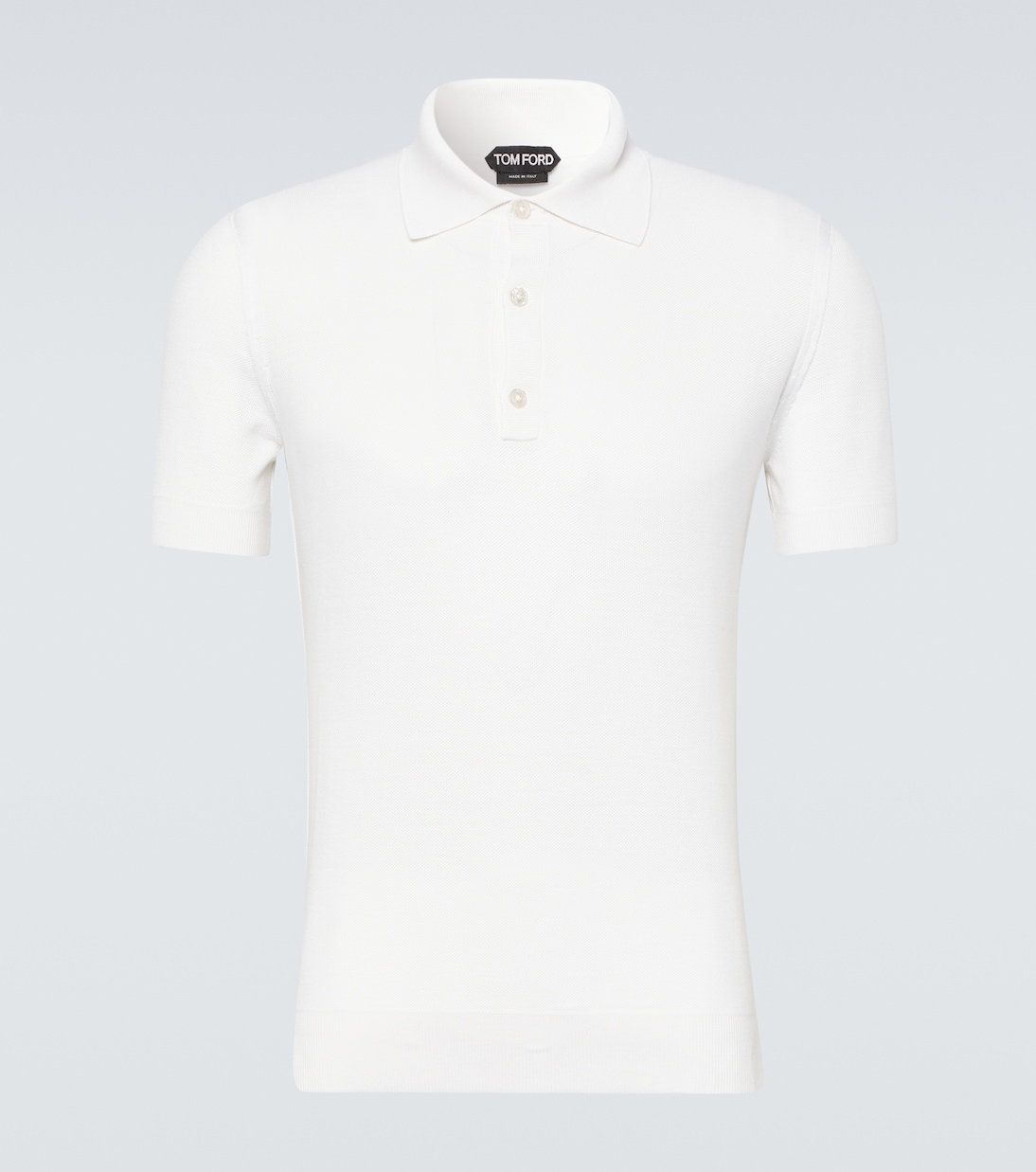Рубашка-поло из шелка и хлопка Tom Ford, белый рубашка поло из хлопка и шелка missoni белый