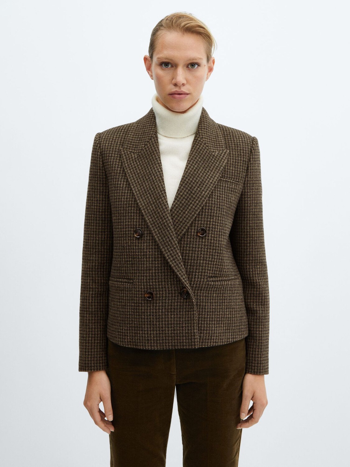 

Блейзер из смесовой шерсти Mango, зеленый