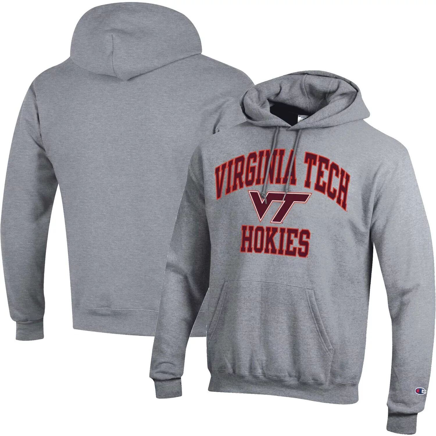 

Мужской пуловер с капюшоном Heather Grey Virginia Tech Hokies High Motor Champion
