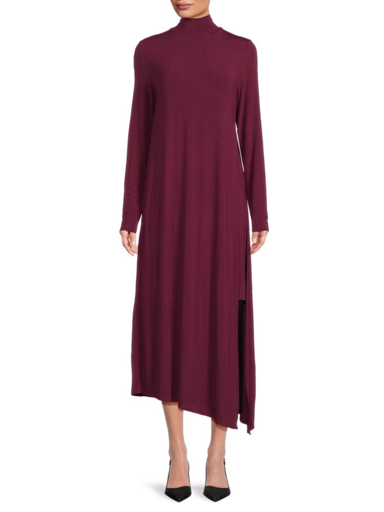 Платье-свитер миди асимметричного кроя Kabrina Bcbgmaxazria, цвет Dark Rose фотографии
