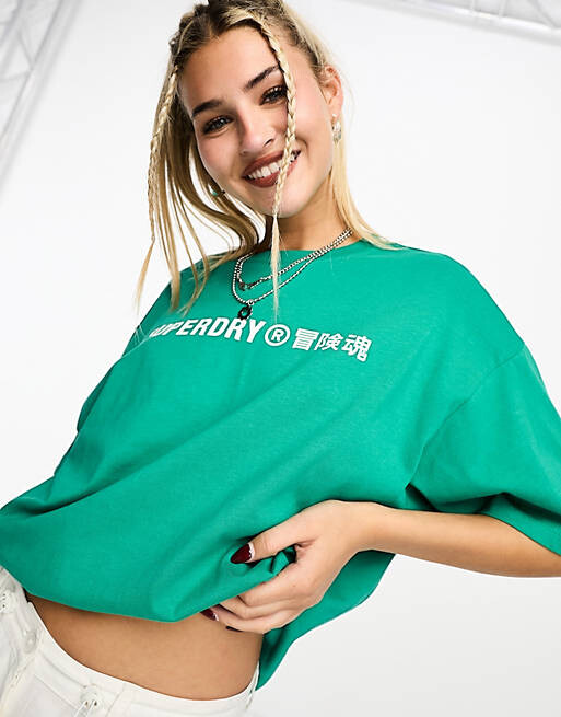 

Зеленая спортивная футболка Superdry Code Core