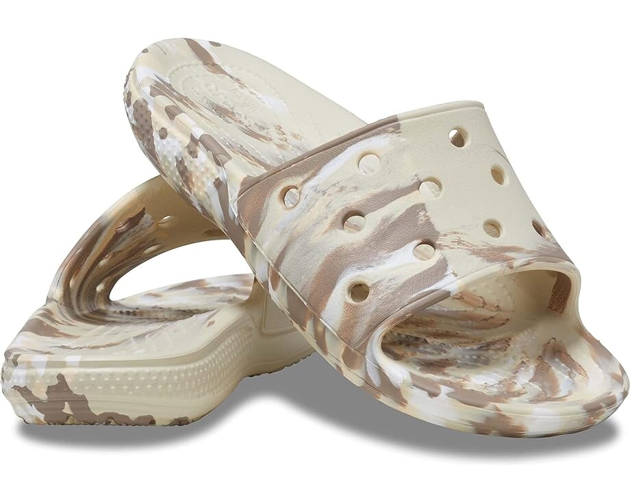 

Сандалии Crocs Classic Slide - Tie-Dye Graphics, цвет Bone/Multi Marbled