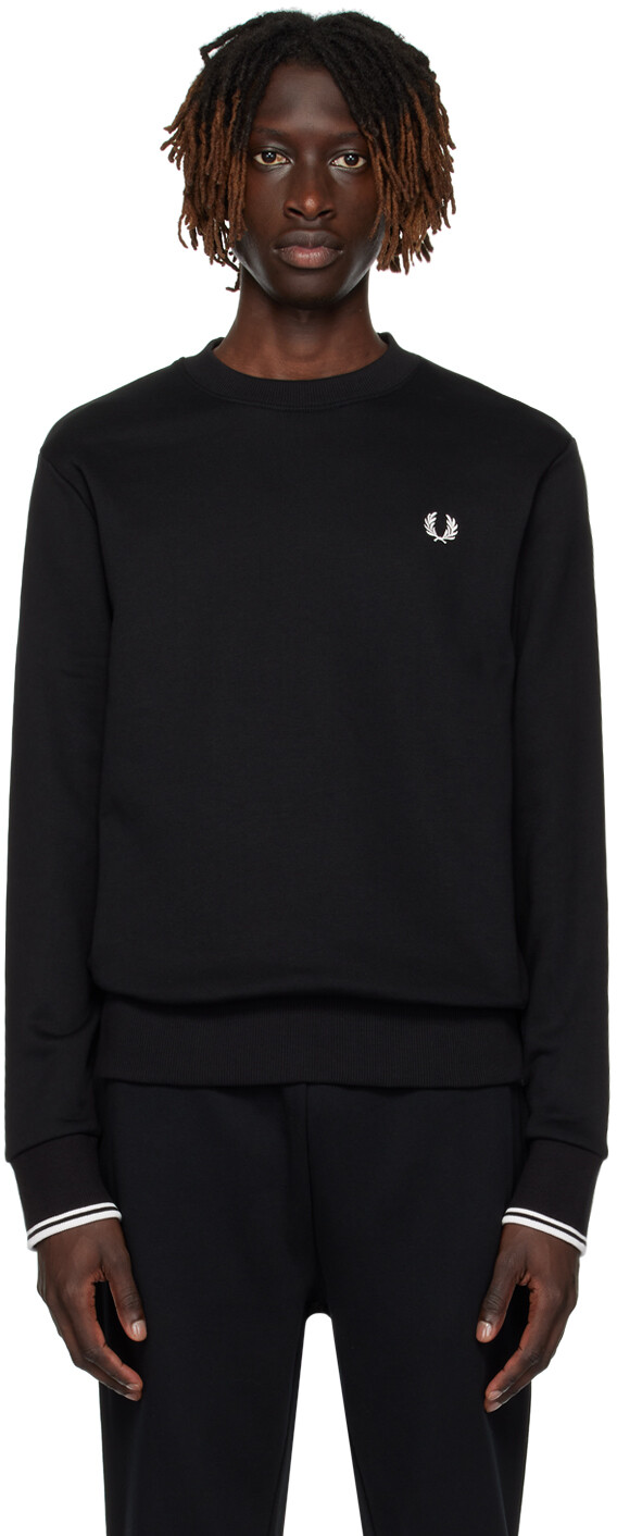 

Черный свитшот с круглым вырезом Fred Perry