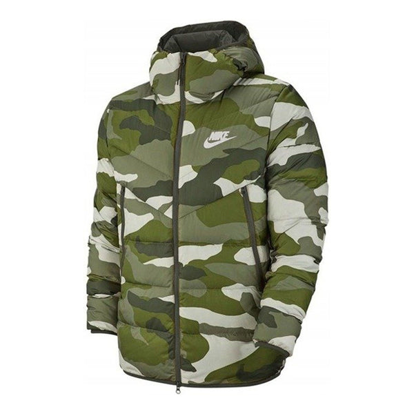 Пуховик Nike Stay Warm Casual Camouflage hooded down Jacket US Edition Green Camouflage, цвет camouflage