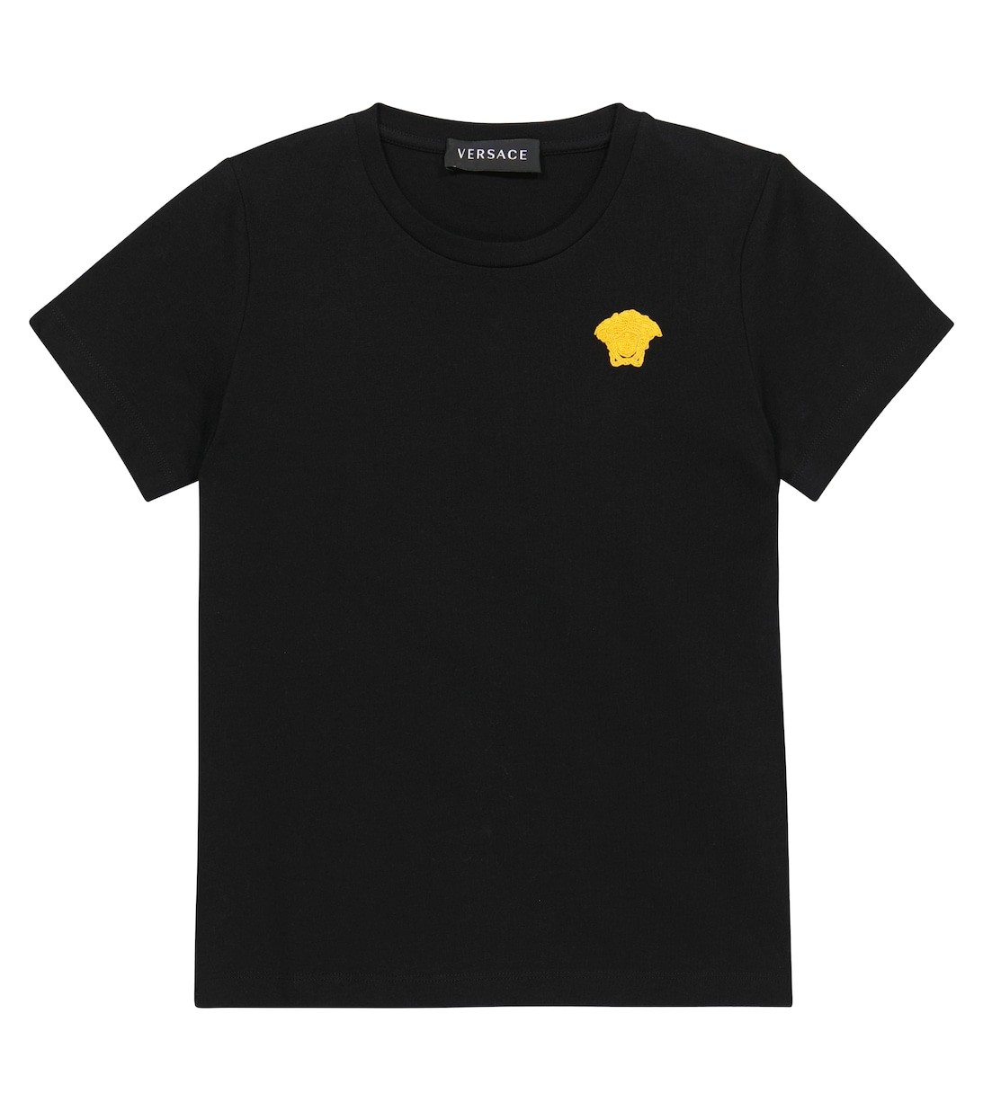 Футболка из хлопкового джерси с вышивкой Versace, черный футболка tangie из хлопкового джерси стрейч с овальной вышивкой d diesel цвет a100