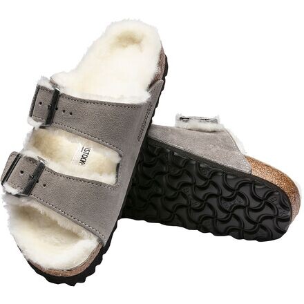 

Сандалии на подкладке из овчины «Аризона» женские Birkenstock, цвет Stone Coin/Natural Suede