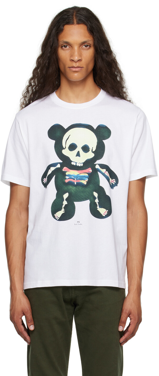 

Белая футболка со скелетом PS by Paul Smith, Белый