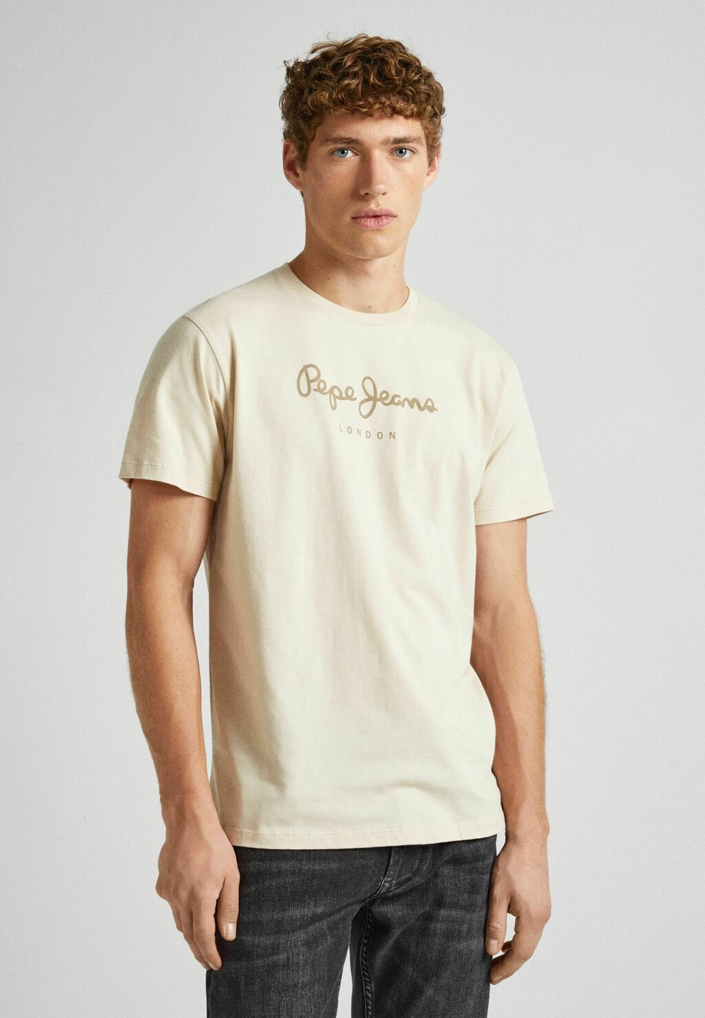 

Футболка с принтом Eggo Pepe Jeans, цвет light beige