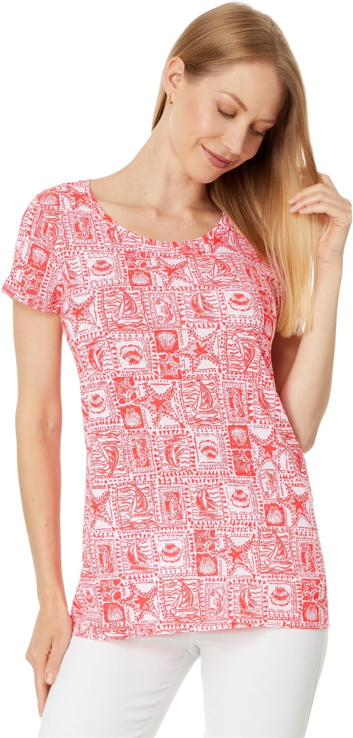 

Топ Lilly Pulitzer Etta Scoop-Neck Top, цвет Mizner Red Seaside Harbour