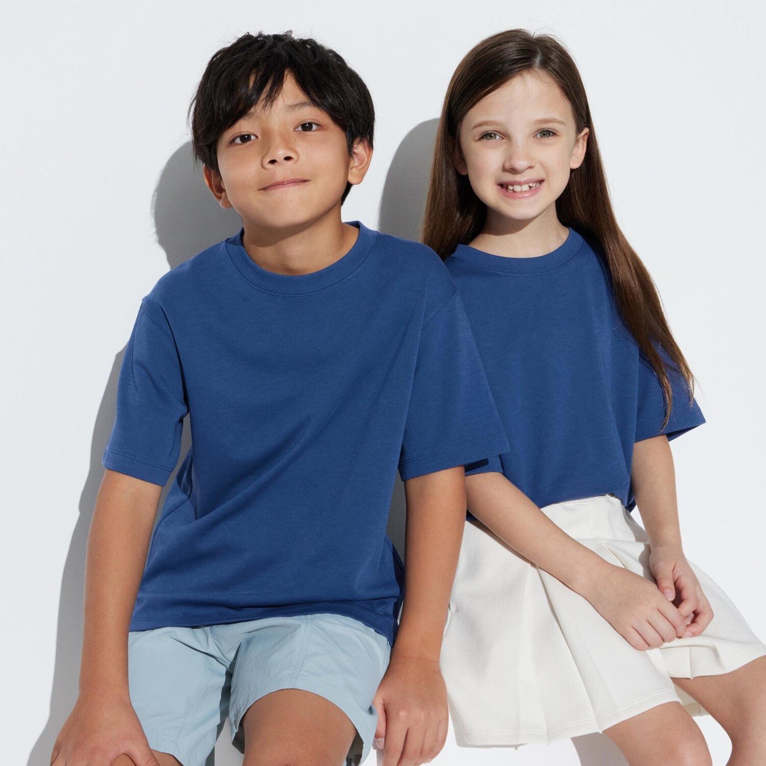 

Детская хлопковая футболка airism UNIQLO, синий
