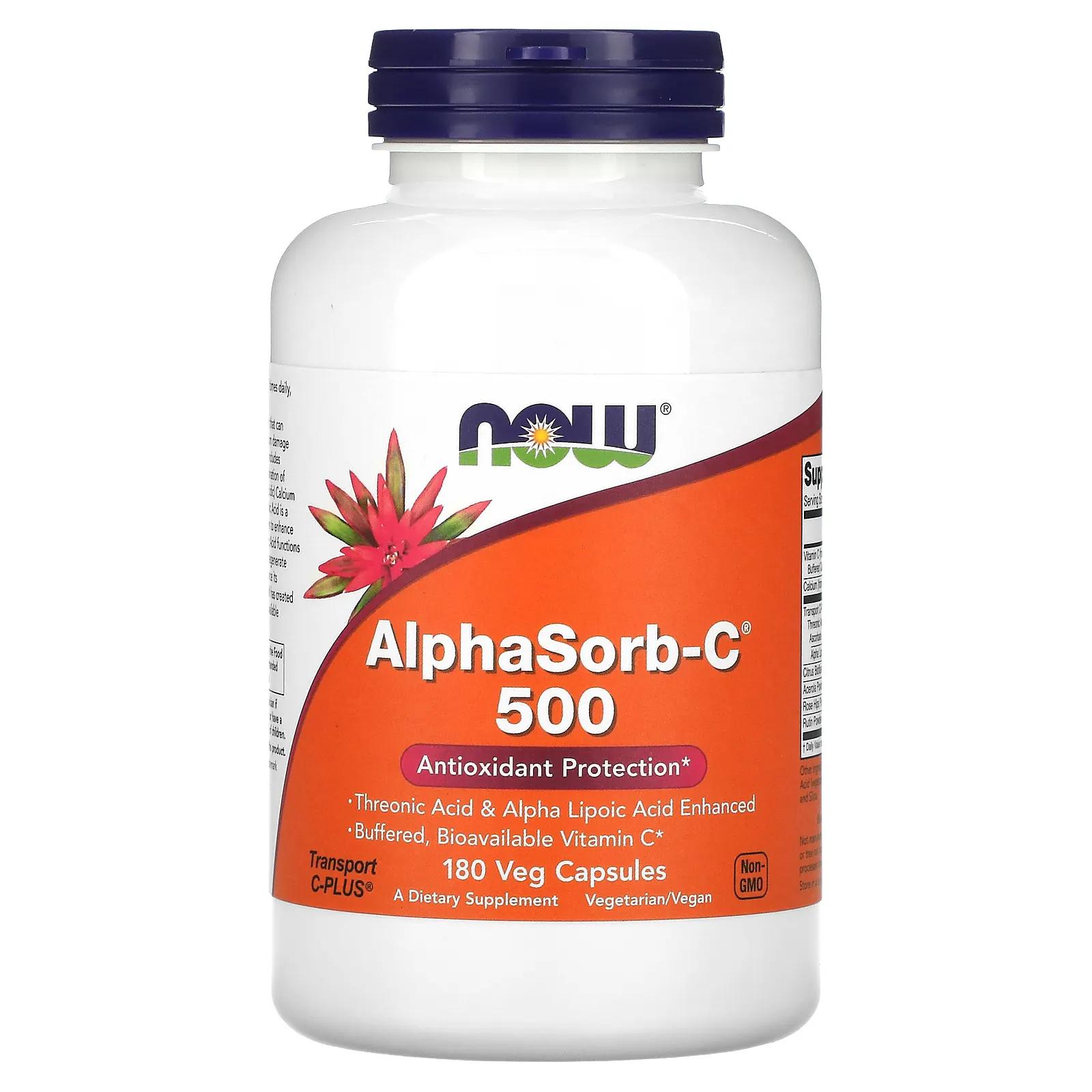 Now Foods AlphaSorb-C 500 180 вегетарианских капсул витамин с в капсулах now foods alphasorb c 500 mg 180 шт