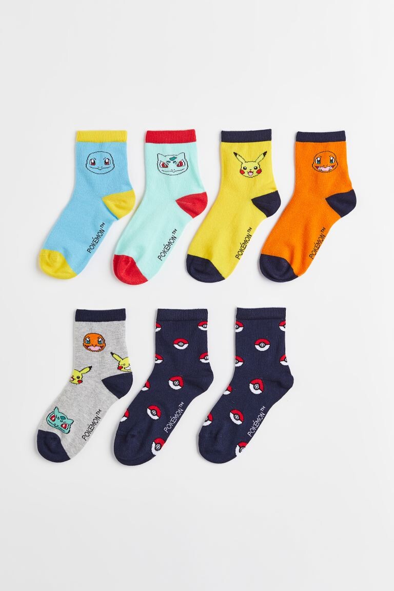 

Набор из 7 пар носков H&M x Pokémon, мультиколор