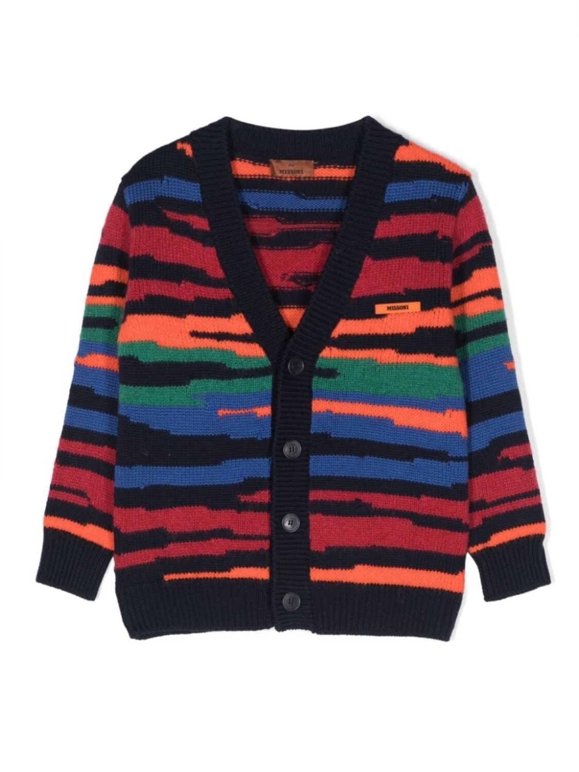 

Missoni Kids кардиган с V-образным вырезом и графичным принтом, черный