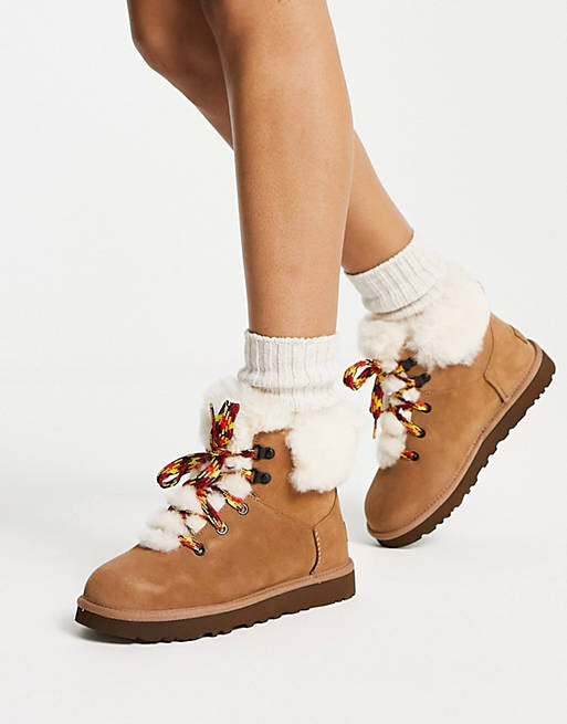 

Альпийские ботинки UGG Classic Mini каштанового цвета