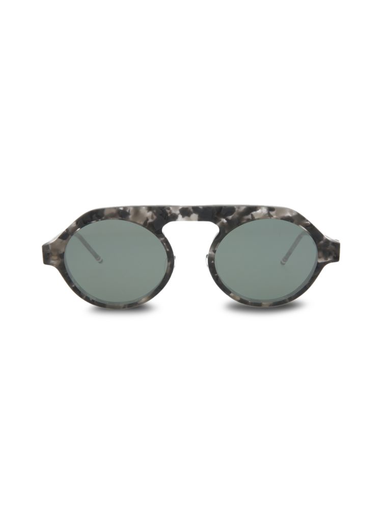 Круглые солнцезащитные очки-авиаторы 52MM Thom Browne, цвет Grey Tortoise