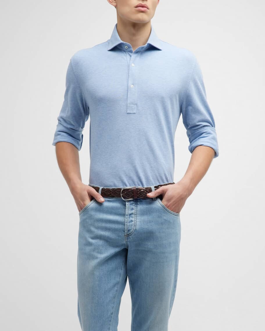 

Мужская рубашка-поло Slim Fit из пике Brunello Cucinelli