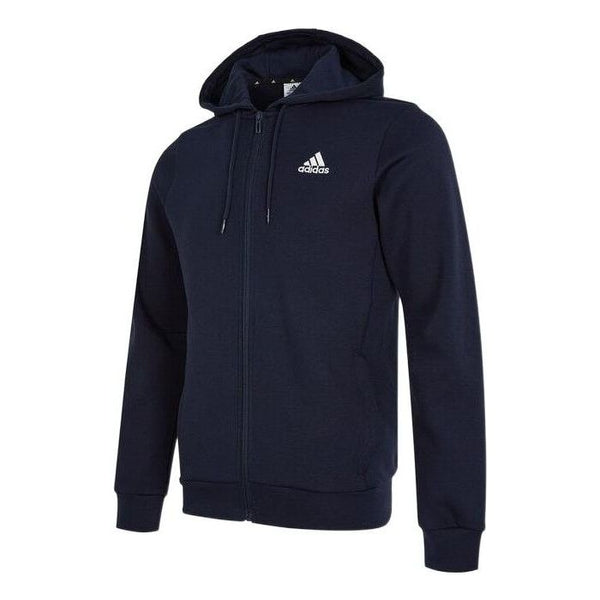 Куртка Men's adidas Printing Logo Zipper Drawstring Hooded Jacket Blue, синий
