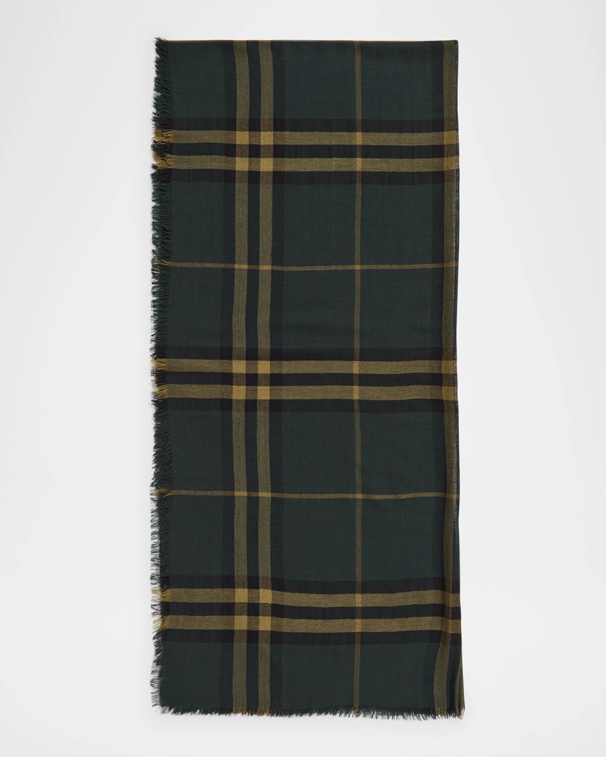 

Мужской шерстяной шарф в гигантскую клетку с бахромой Burberry, цвет Shadow
