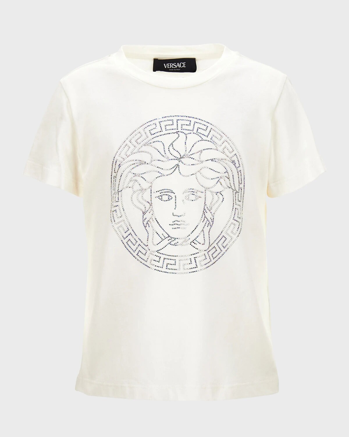 

Футболка с рисунком Medusa и Greca для девочек Versace, цвет White Crystal