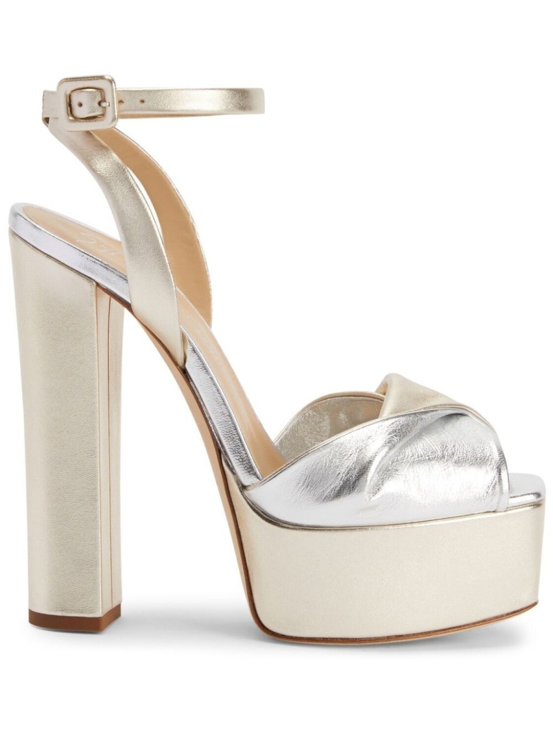 

Giuseppe Zanotti босоножки Double Betty на платформе, серебристый