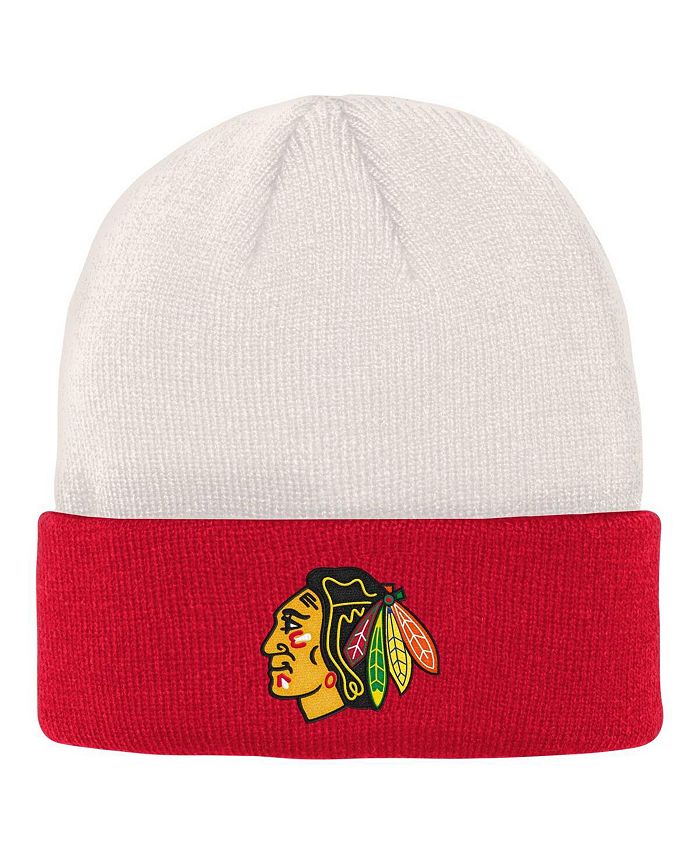 Кремовая, красная вязаная шапка с логотипом Chicago Blackhawks для мальчиков и девочек Big Boys and Girls Outerstuff, слоновая кость/кремовый цена и фото